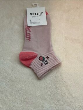Sporto Pink Ankle Socks with Coral Accents